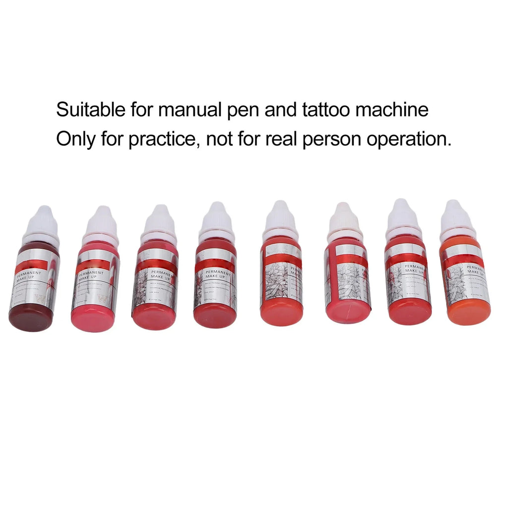 Pigment Tattoo Makeup Ink Lip 120ml Color Permanent Semi 8pcs Microblading