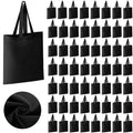 Pcs Bags Canvas Bulk Craft 60 Cloth Tote Bags DIY Reusable Grocery Handles with Gift for Cotton (Black)