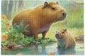 Exercise for Kids Brain Material 1000 PCS Wood Paper Game Gift Family Zigsaw Puzzle, Composite Bag, Parents Puzzle Jigsaw Fun for Adults, with Family Friends Storage Challenging Capybara