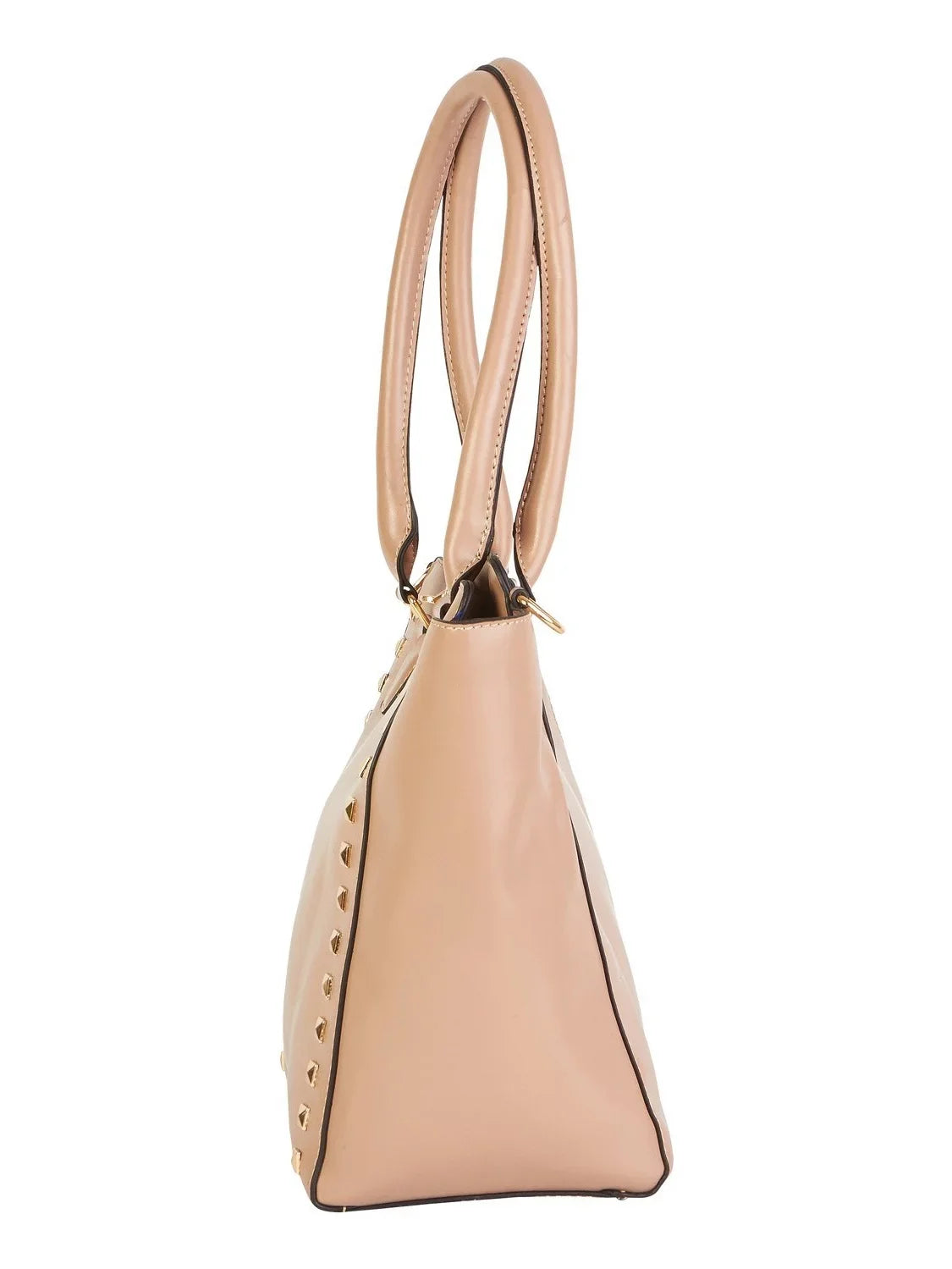 Vegan Gold Women Adult Bags Shopper Beaute Large Leather Studded Handbag (Taupe/Beige)