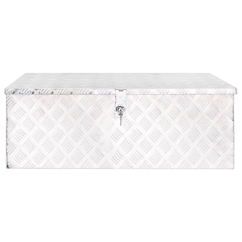 Truck Inches Tool Lockable 13.2 Box W 35.4 Silver Toolbox Camping (L Garage, x 18.5 Trailer Box Aluminum Case Underbody Vehicle, x for moobody x H) Storage Organizer Trip x