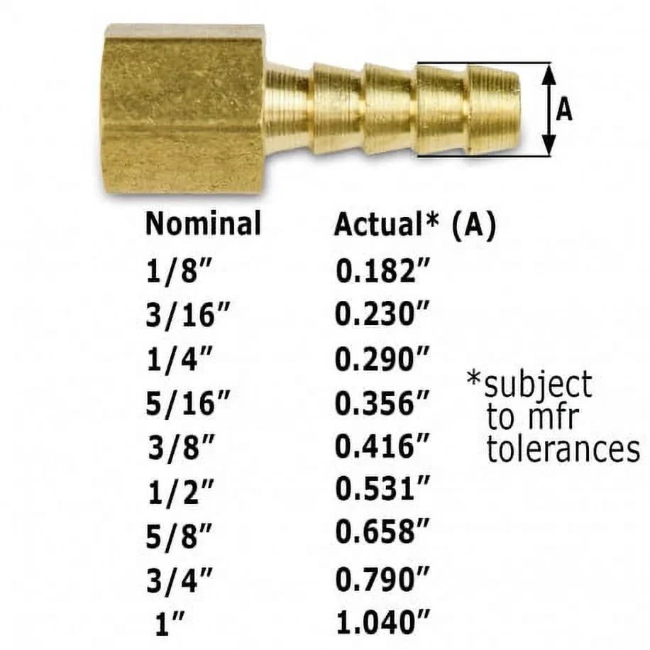 Swivel x Free 2Pc Adapter, Hose 3/8" Everhot FGH Barb Lead Brass 3/4"