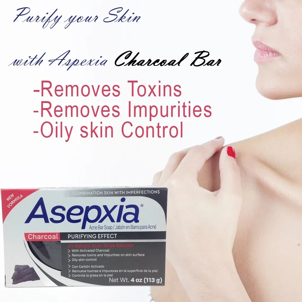 Blackheads. of Bar Acid. Cleansing Charcoal for and Oily oz. Asepxia Acne and Skin Soap Salycilic Pack with Removes Toxins. Helps 4 Impurities 3