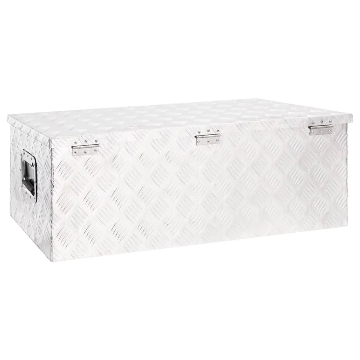 Truck Inches Tool Lockable 13.2 Box W 35.4 Silver Toolbox Camping (L Garage, x 18.5 Trailer Box Aluminum Case Underbody Vehicle, x for moobody x H) Storage Organizer Trip x