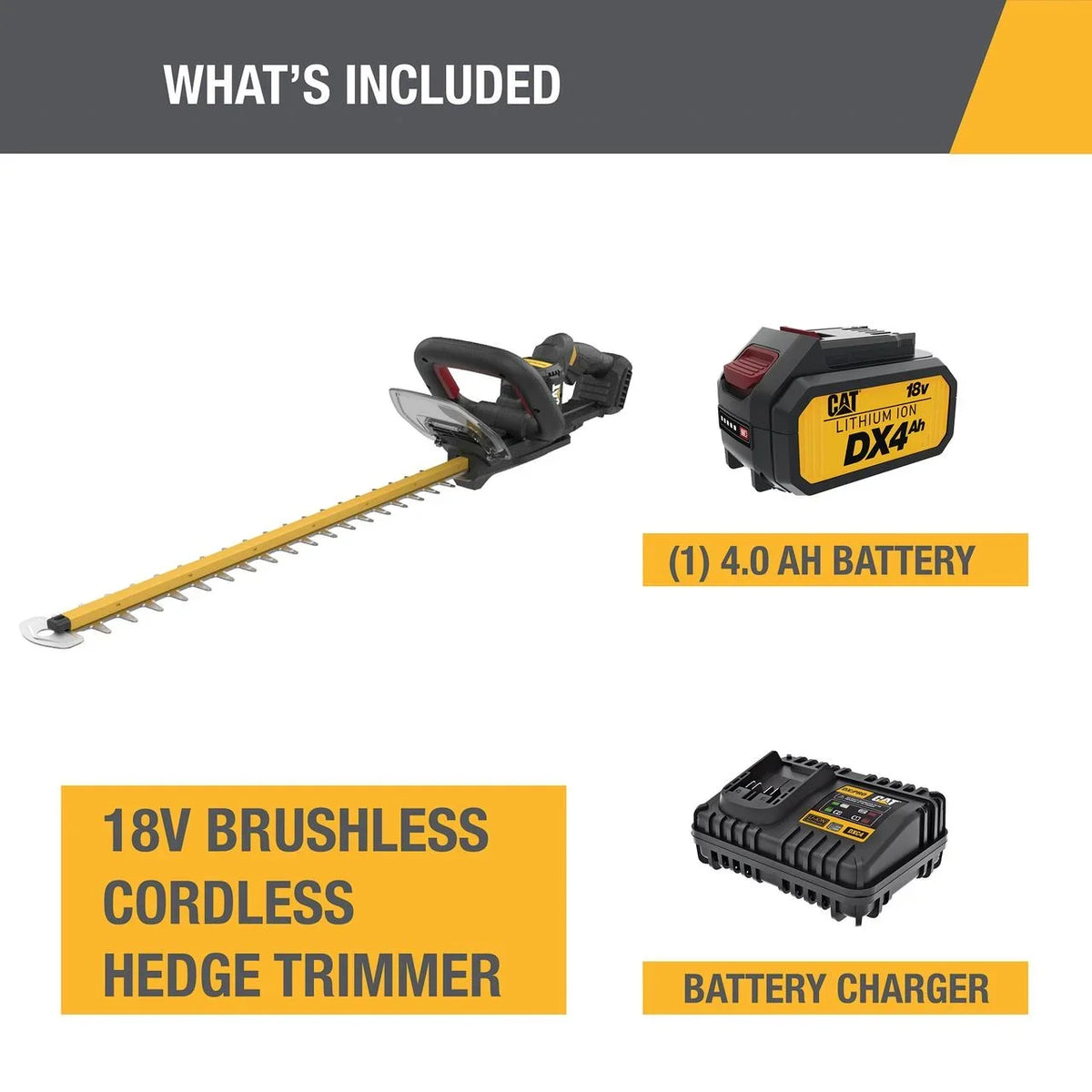 Cat® Hedge DG220 Battery Trimmer Caterpillar Cordless 18V Brushless 24" with