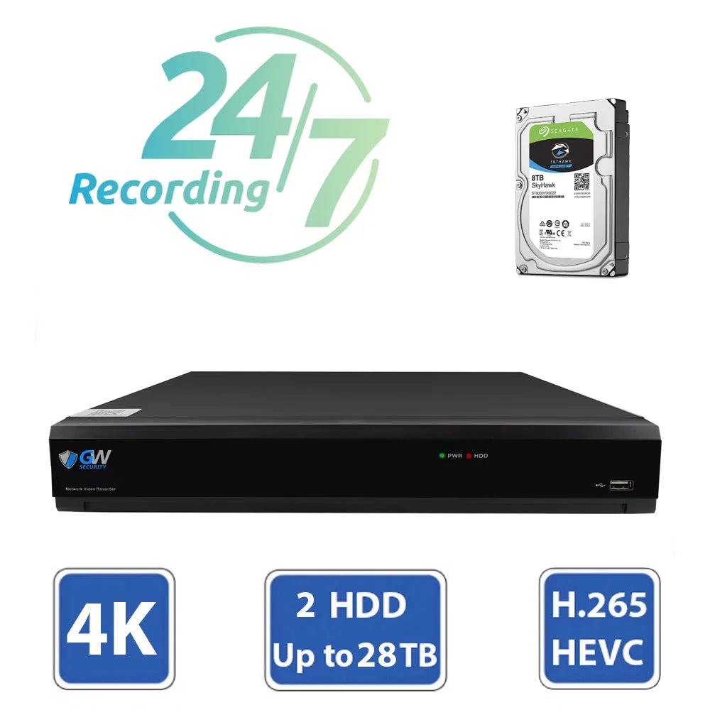 & with Security System 8 Outdoor Camera 8 AI Detection, 8MP Dome Camera, / GW 8MP Indoor Alert and Security Face/Human/Vehicle 4K HD-TVI CCTV Playback Smart AI Channel x DVR