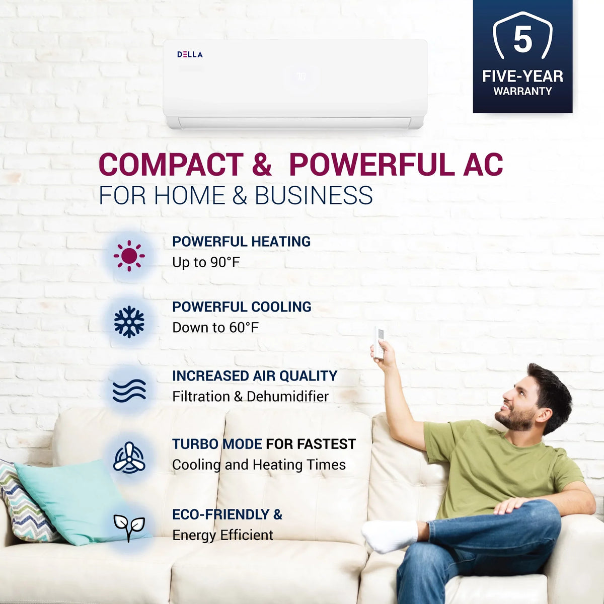 Heat Sq.Ft Zone Mini 208/230V Full Zone Set Conditioner 16ft SEER Kits Efficient 3 Up 9K BTU BTU 9K Energy Wifi Ductless to Pump ODU 9K Installation Cools Multi Split Air 27K Della Tri with 20 1200
