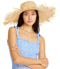 Hat Edged Raw Aqua Straw