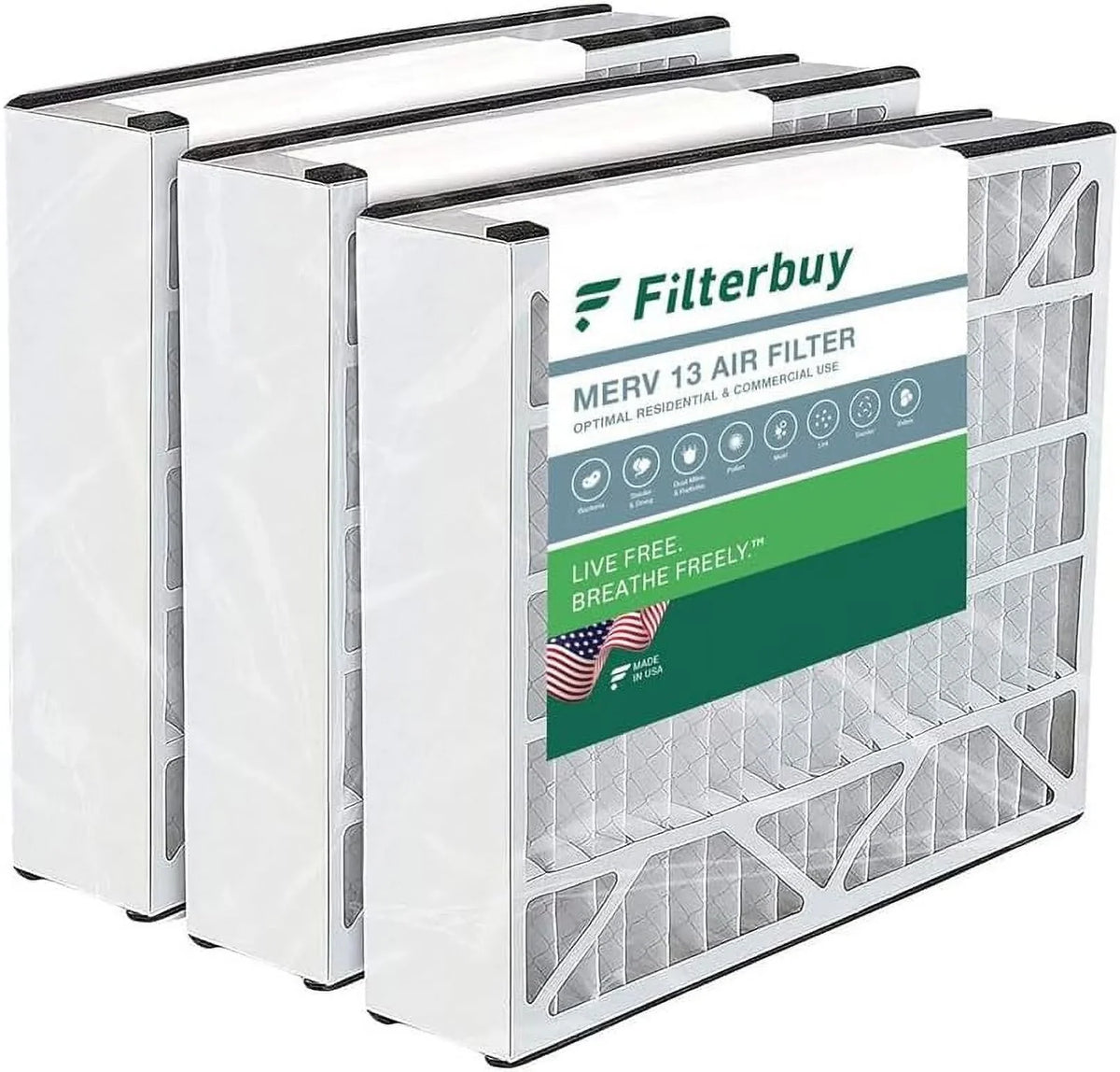 HVAC for Air Furnace Trion Bear Filters Air 255649-103 Filterbuy (3-Pack) Pleated 20x20x5 AC MERV 13