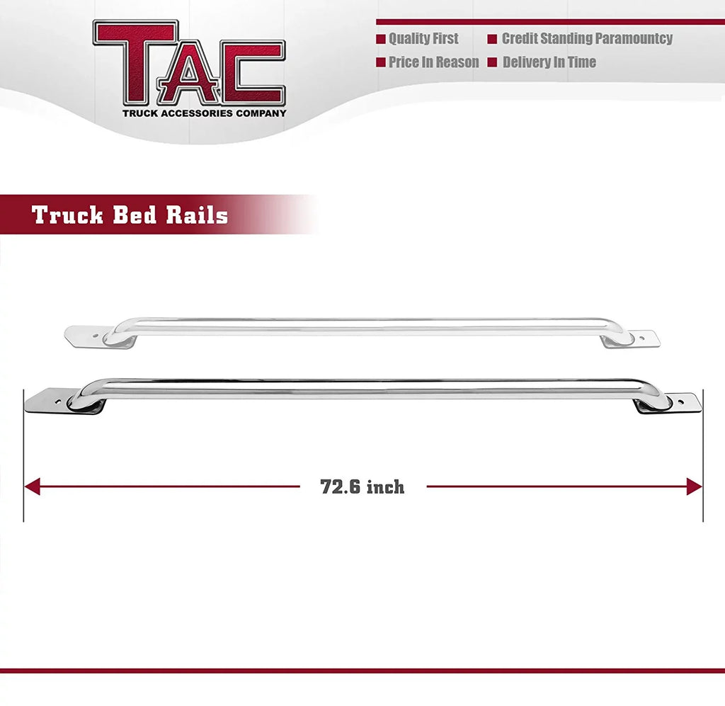 Side Chevy Rails Editions) Accessories 2pcs Sierra Silverado/GMC Bed Steel Denali Bed(Excl. 304 CarbonPro Stainless Standard Truck TAC Rails 6.5ft Fit 2014-2024 1500