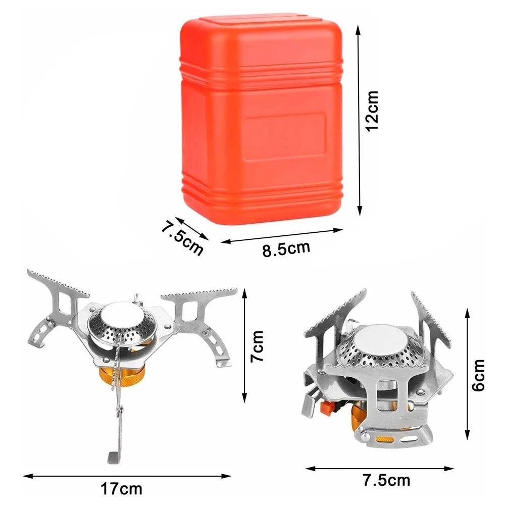 for Backpacking Stoves, Outdoor, Camping Windproof stove Lightweight Portable Silver