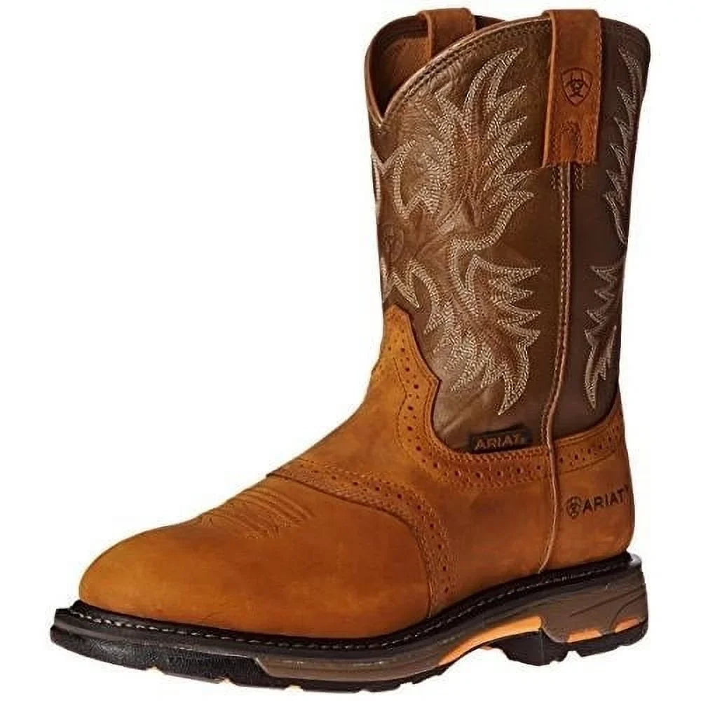 Work 10001188 ARIAT - Toe AGED Pull-On Bark BARK Soft Boot Mens WorkHog Aged 10" WORK