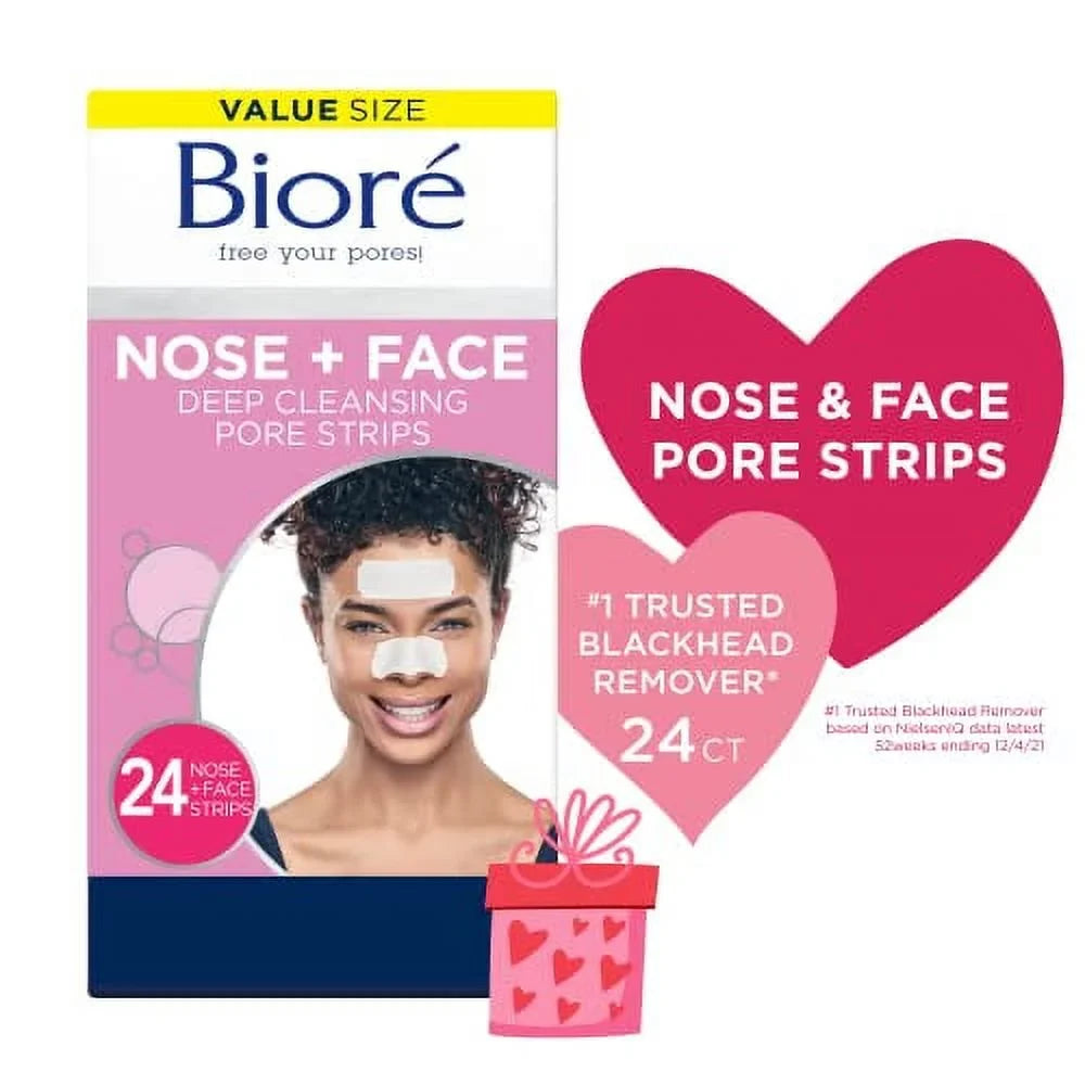 And Pore Pore Removal Or For Non-Comedogenic Strips Use, Oil-Free, Chin Strips, Blackhead With Forehead, Unclogging, Nose + Instant 24 Face Nose+Face, Remover Blackhead 12 Count 12