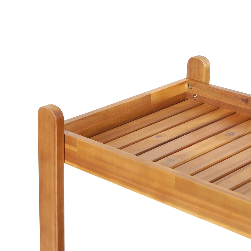 and Bottle with Bar Cart Bonneau GDF Studio 2 Holders, Teak Acacia Tiered Outdoor Black Wood