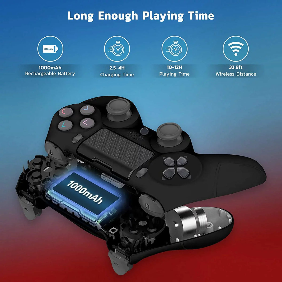 Wireless Slim BlueTooth Samsung Plus Battery/Built-In 1,000 PRO Speaker/Gyro/Remote GamePad (Black) Galaxy Controller Compatible S21 with