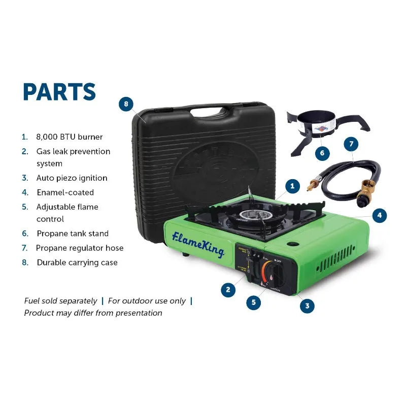 Burner Multi with Camping Stove Portable Case Propane Carry Fuel or Butane