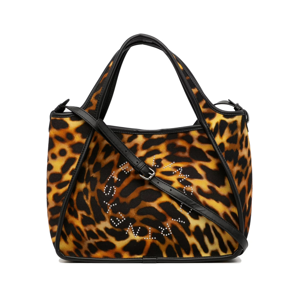 Fabric Logo (Good) Satchel Pre-Owned Unisex Animal Canvas McCartney Stella Print Brown Authenticated