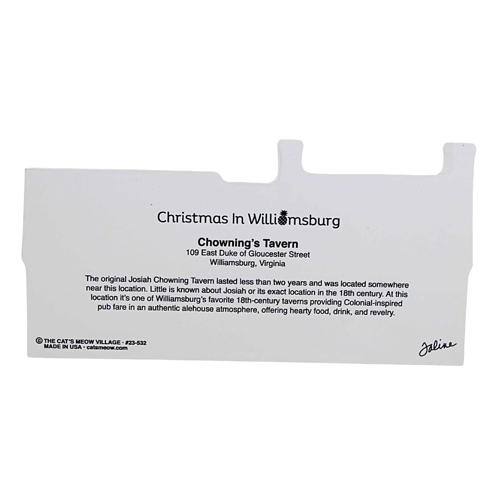 Chowning's Meow Tavern Building Village Williamsburg Virginia Christmas One Inch, - Wood 23532 Cat's - 4