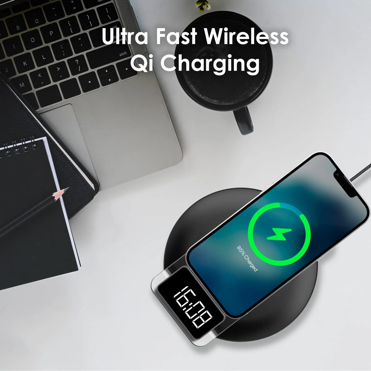 Wireless 3-in-1 Black - Touch Station, Lamps Charging RS7 Rexing Table-Desk Control,